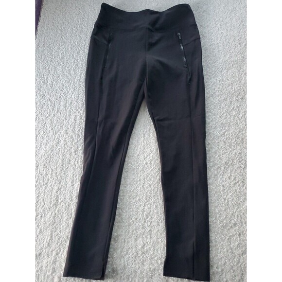 Athleta Women's Stellar Tight Pants Size Med Black Zip Pockets Travel Work - Picture 1 of 11
